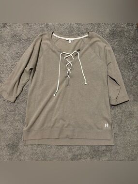 Victoria's Secret Gray Lace-Up Athletic Sweatshirt Pullover Sweater Size XL
